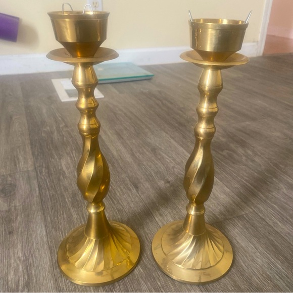 Vintage Brass Candle Holders